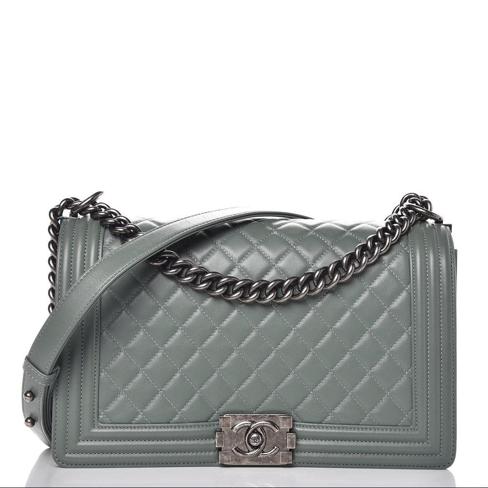 CHANEL Medium Boy Bag Light Green